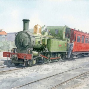 Green steam locomotive