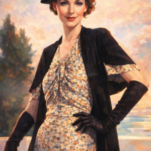 Woman with a black hat