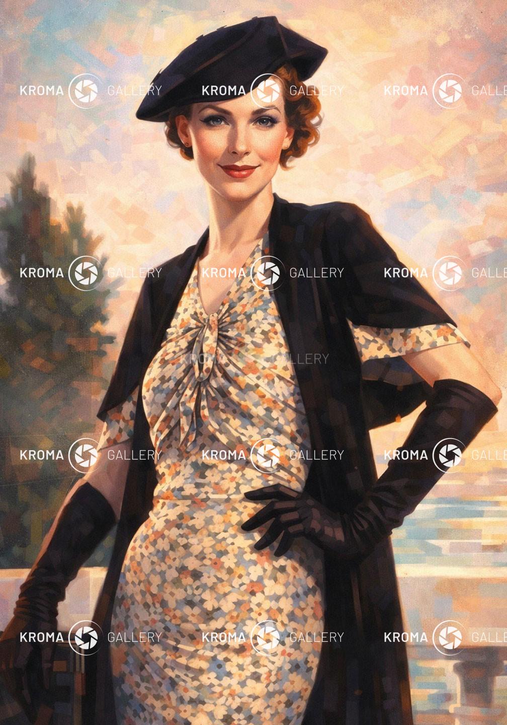 Woman with a black hat